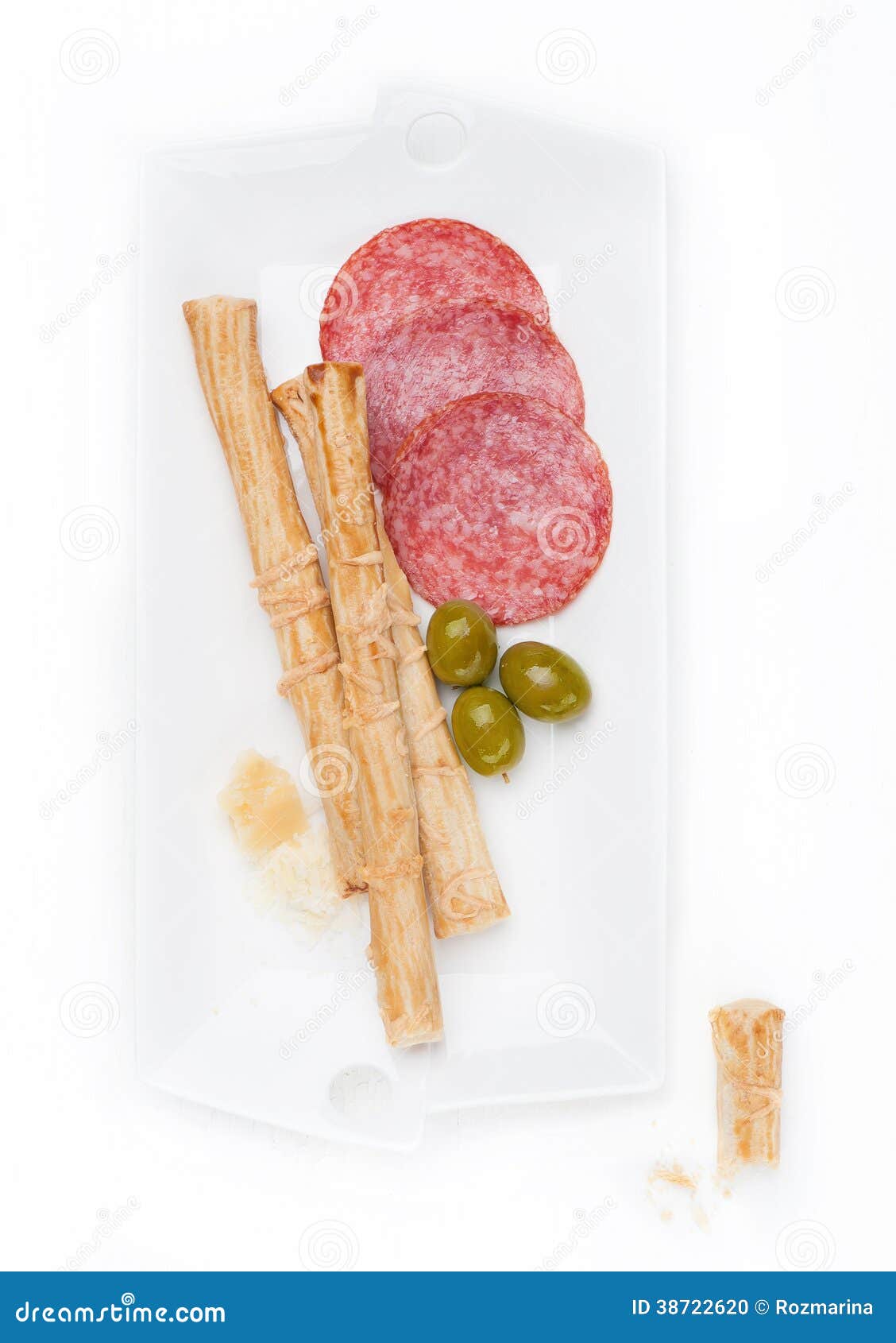 Grissini Bread Sticks with Salami and Cheese Stock Photo Image of