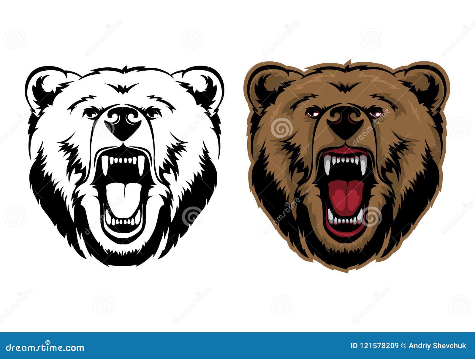 grizzly bear mascot head  graphic