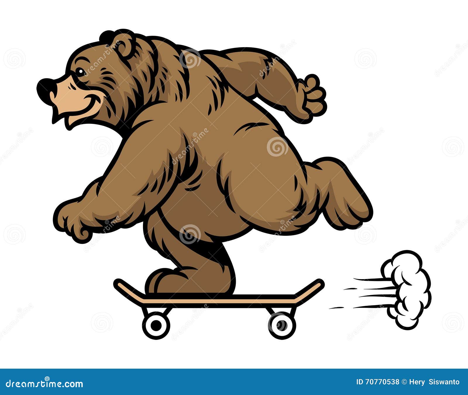 grizzly bear riding skateboard