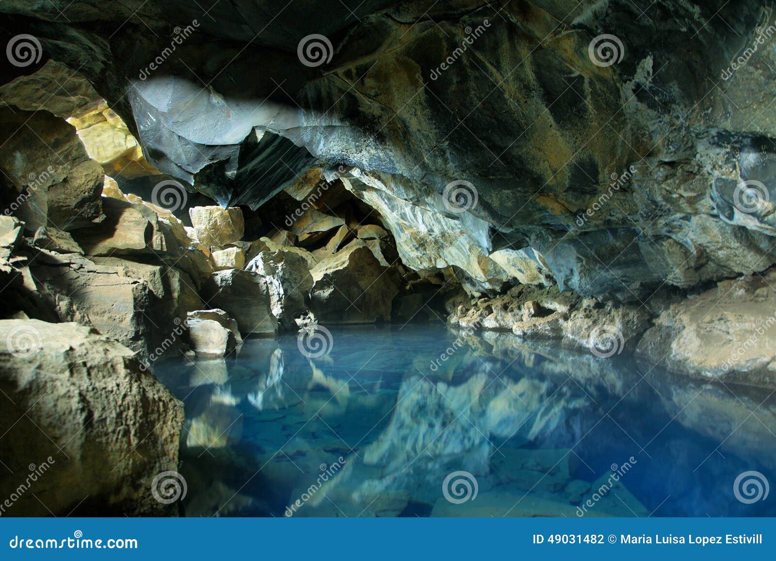 Grjotagja cave in Iceland stock photo. Image of inside 49031482