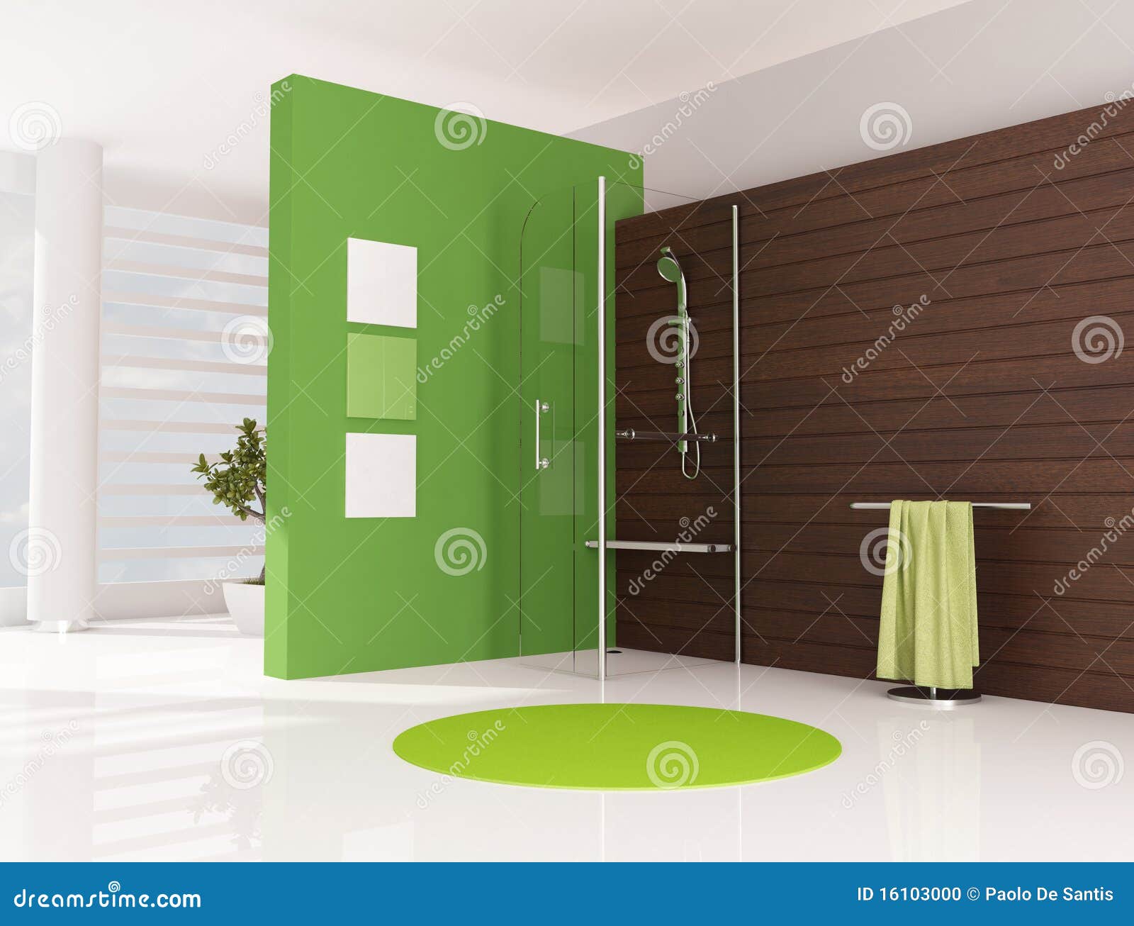 Grünes Badezimmer Stockfoto - Bild: 16103000