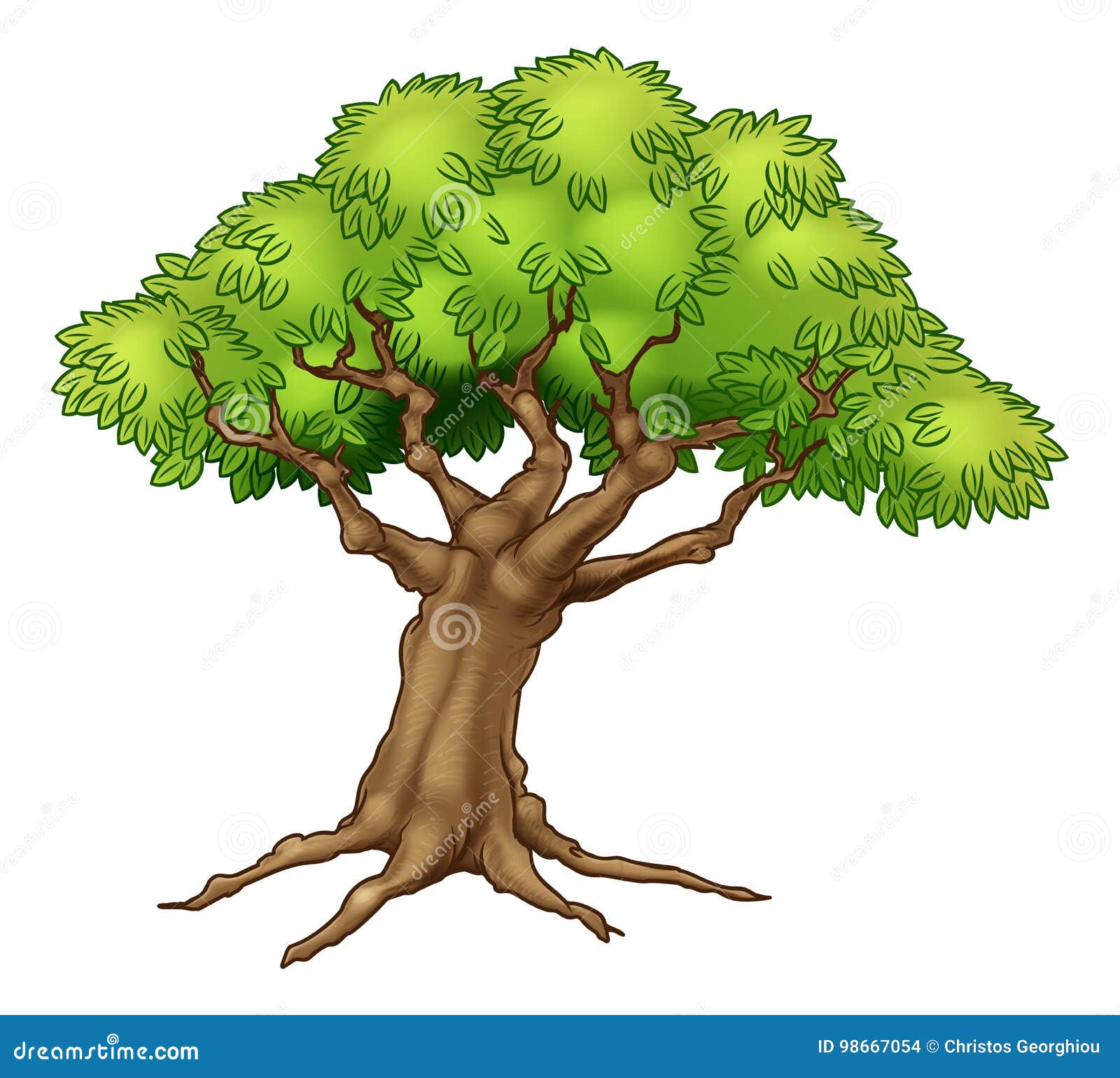 Grosser Alter Baum Vektor Abbildung Illustration Von Zeichen 98667054