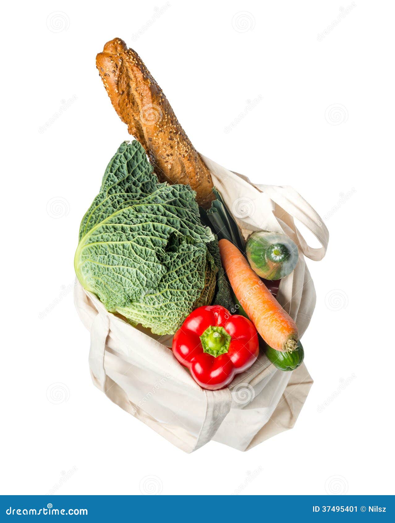 Grocery Bag with Fresh Food Stock Image Image of organic, sack 37495401