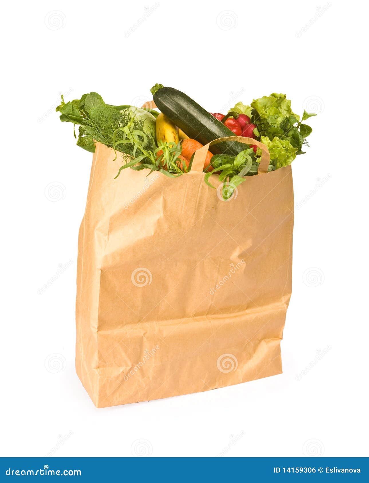 A Grocery Bag Full of Healthy Vegetables Stock Photo Image of green