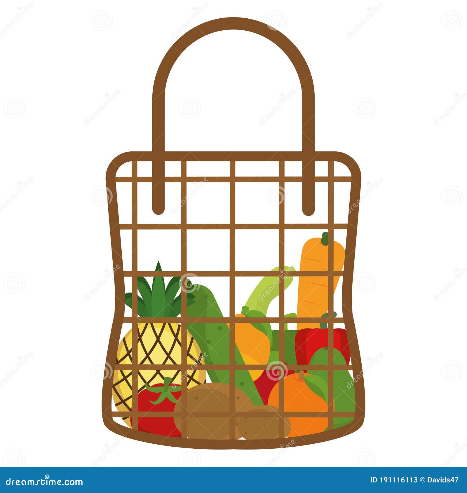 Grocery bag icon stock vector. Illustration of design - 191116113