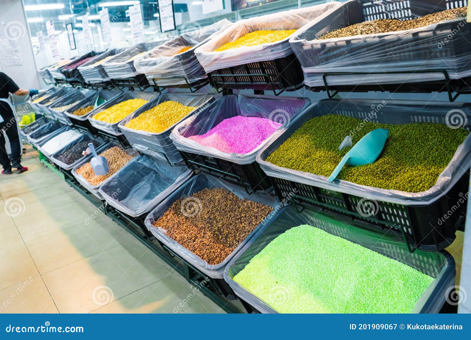 Grocery Boxes on Grocery Store Shelves Close Up Stock Image Image of