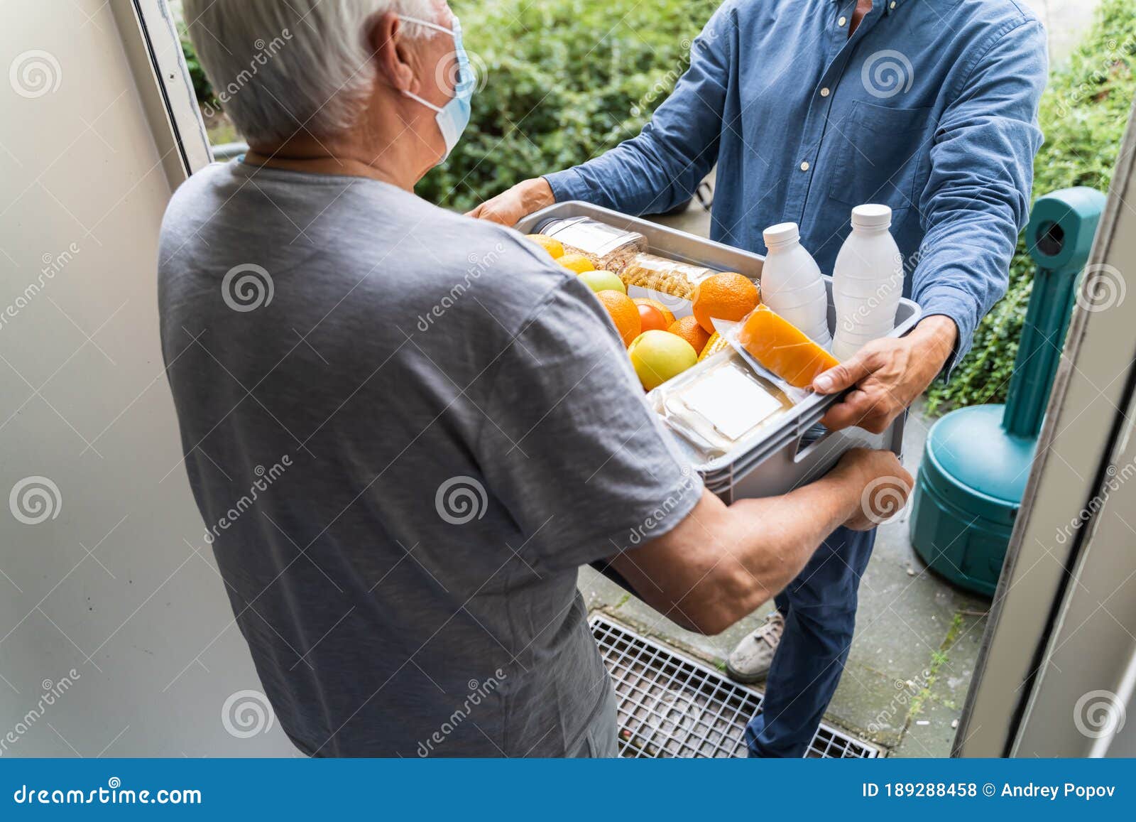 Grocery Food Shopping Help for Elder Stock Photo Image of mask, buyer