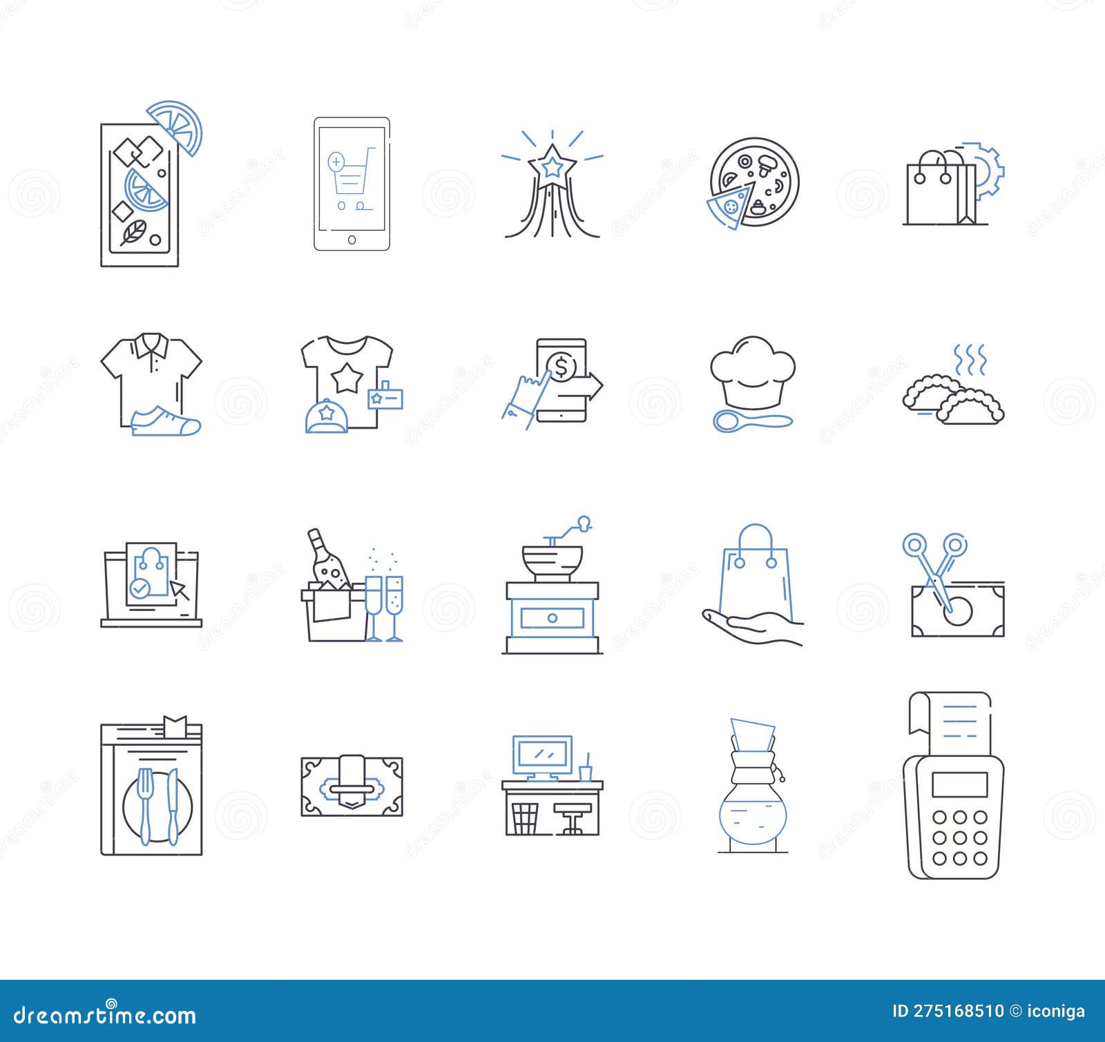 Convenience store icon set, Super market and shopping mall