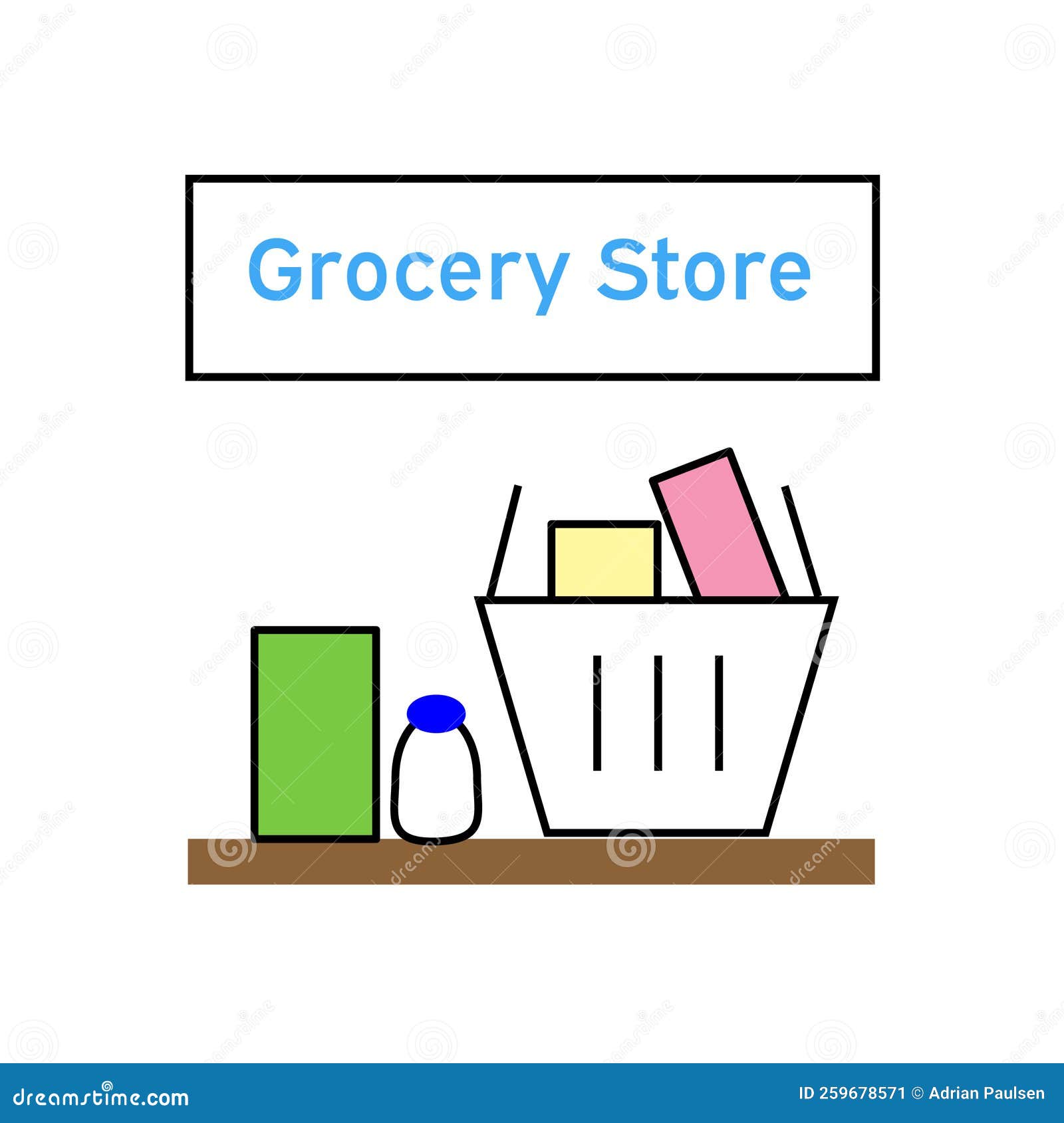 Grocery Store stock vector. Illustration of monthly 259678571
