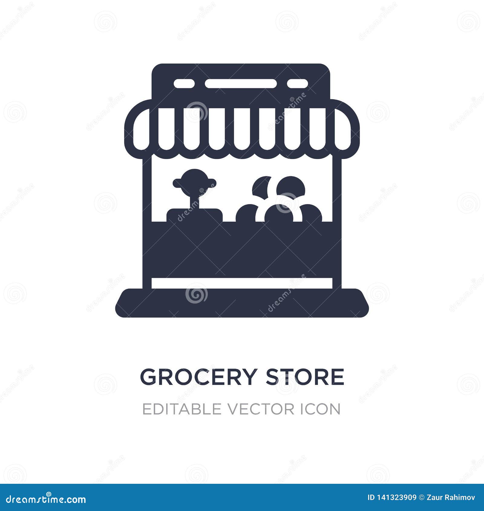 Grocery Store Icon on White Background. Simple Element Illustration