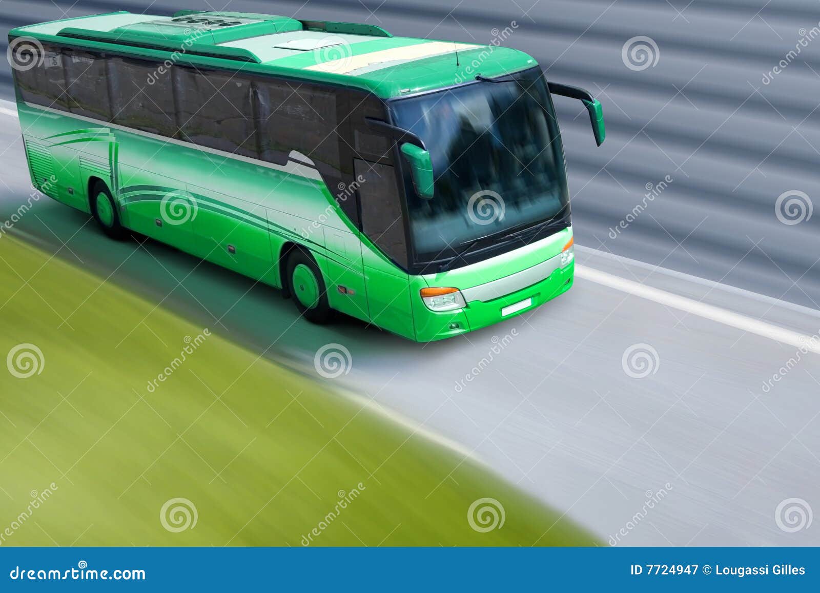 verlichten beha twist Groene bus stock afbeelding. Image of snelheid, reis, passagier - 7724947