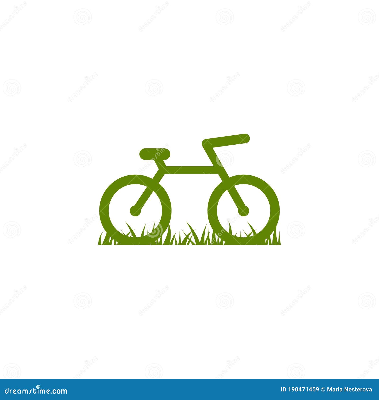 Groene Fiets Graspictogram. Logo Van Platte Fiets, Geïsoleerd Op Wit. Vectorillustratie. Eco-transportsymbool Stock - Illustration of teken, vrij: 190471459