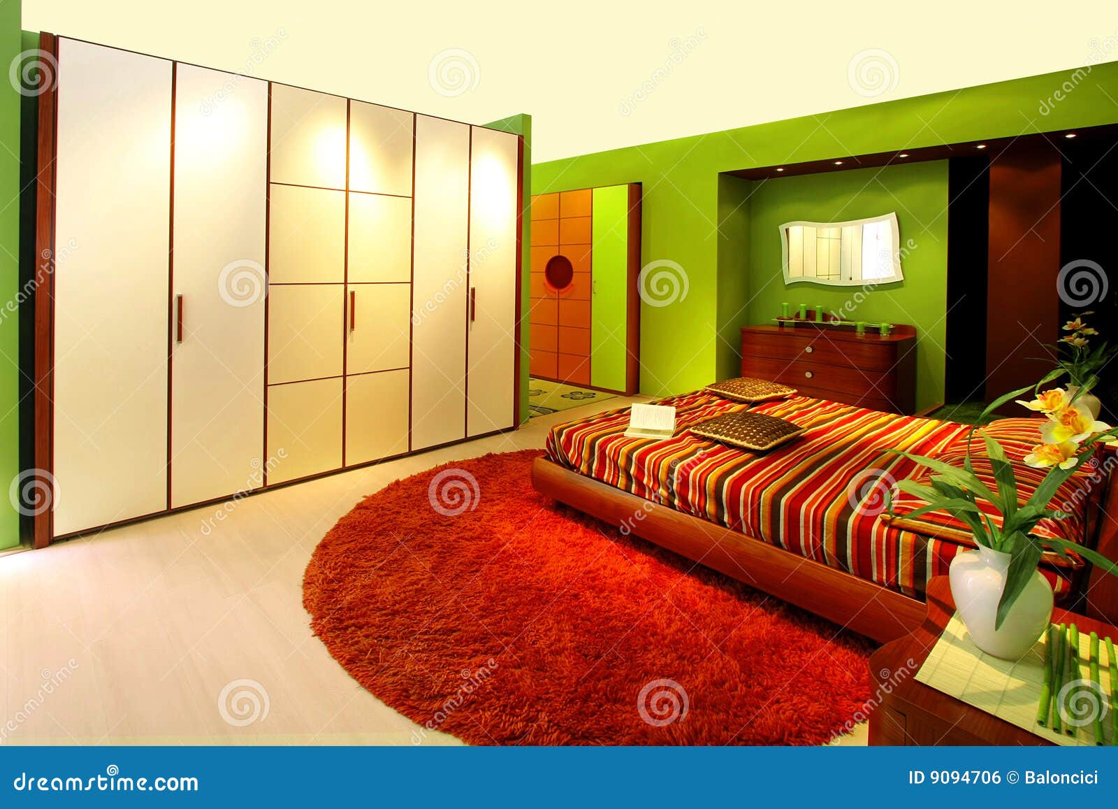 Groene slaapkamer royalty vrije stock afbeelding afbeelding: 9094706 Kabinet redesign