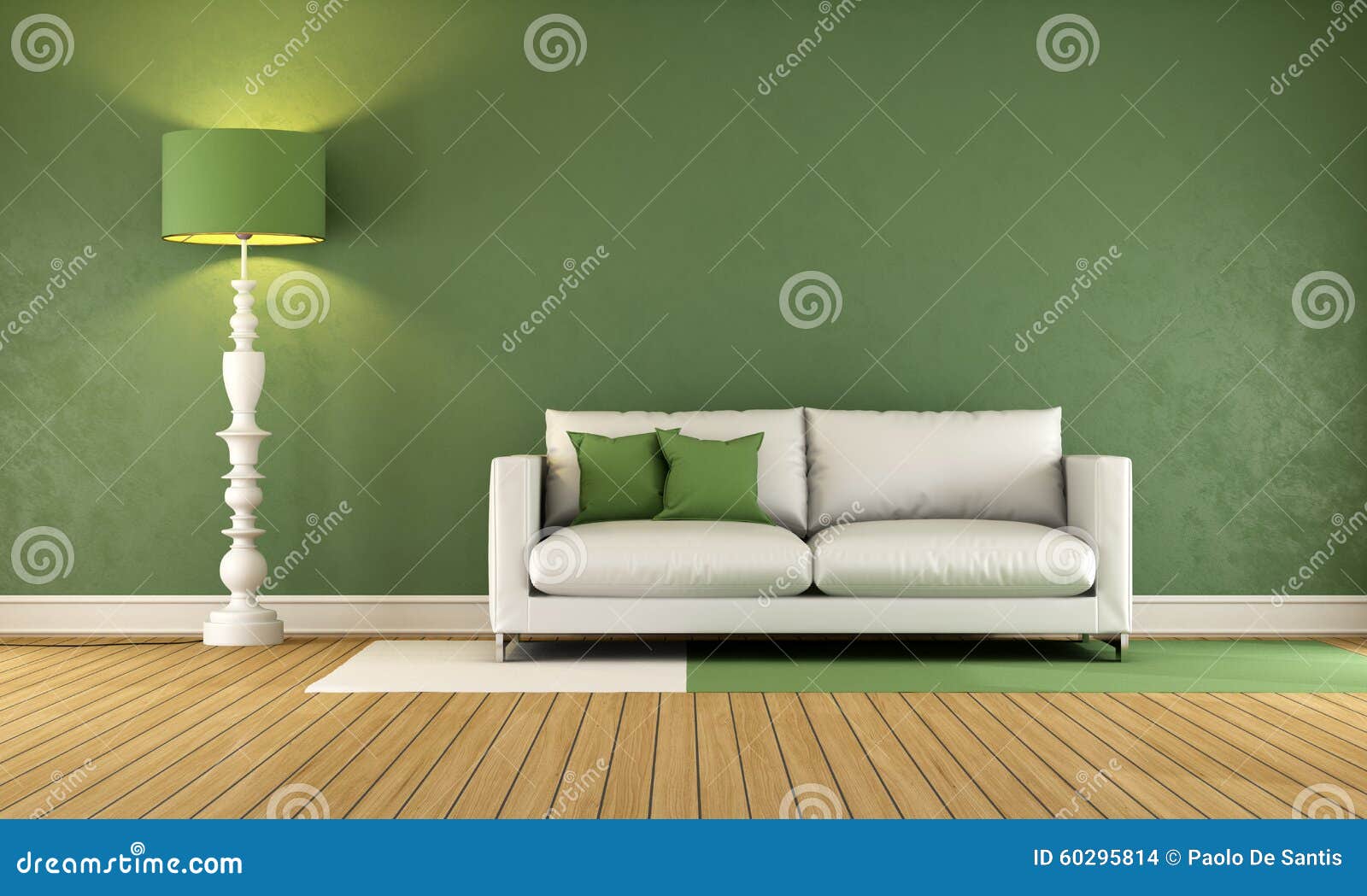 Groene woonkamer stock illustratie afbeelding: 60295814