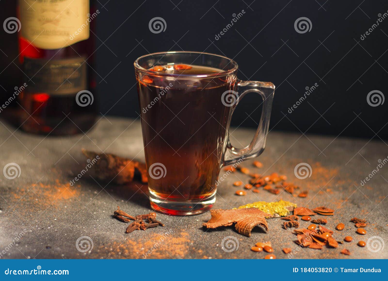 Grog , rum and warm tea stock photo. Image of beverage - 184053820