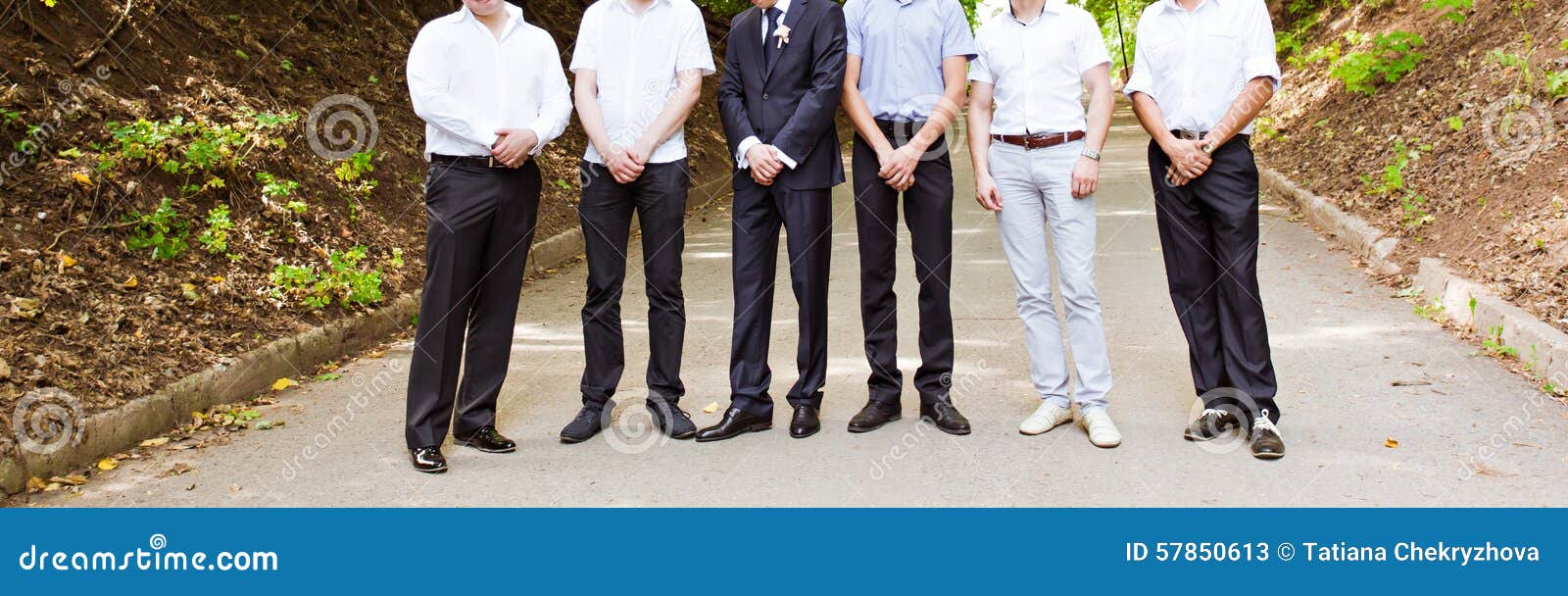 Groom with Best Man and Groomsmen Stock Image Image of four, forties