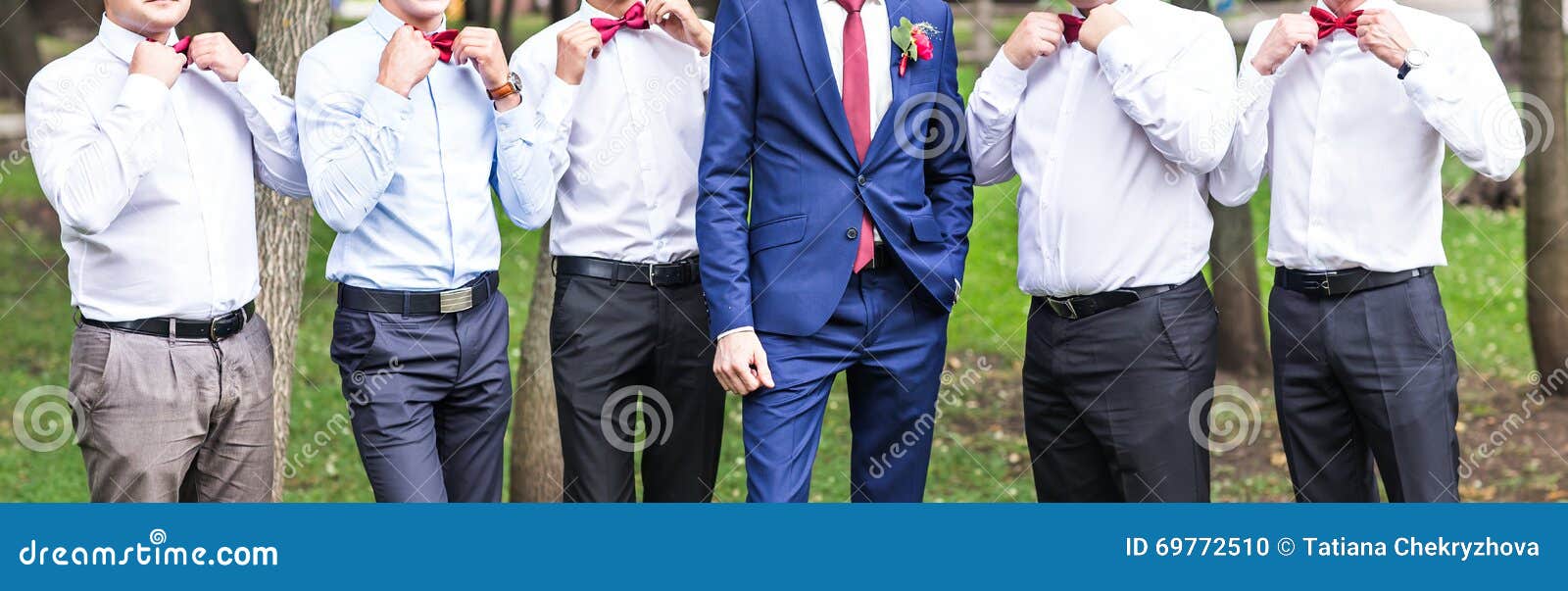 Groom with Best Man and Groomsmen at Wedding Stock Photo Image of
