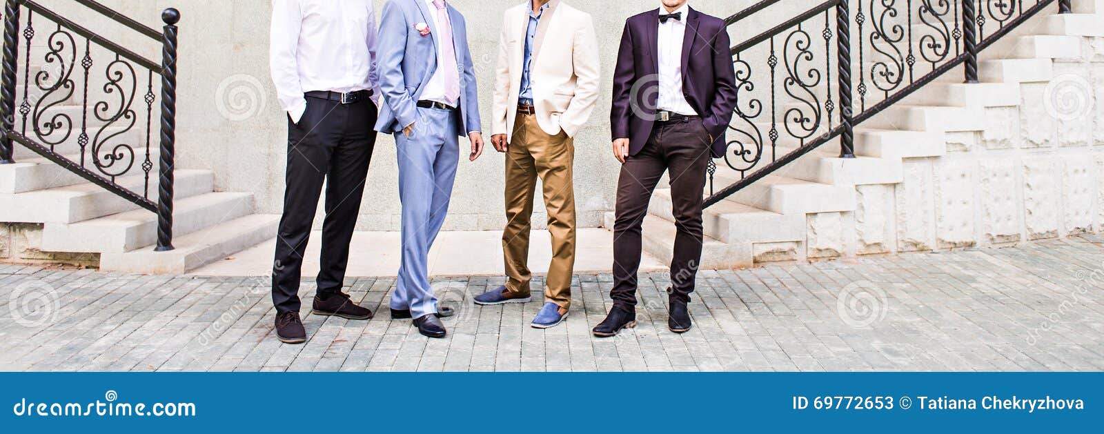 Groom with Best Man and Groomsmen at Wedding Stock Image Image of