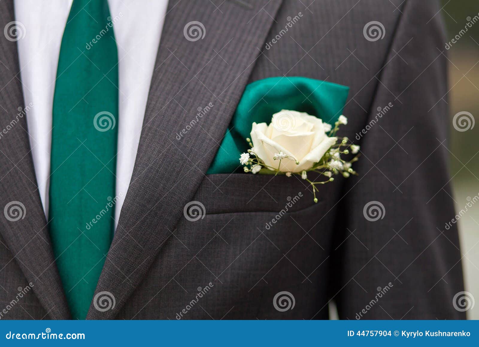 Groom Jacket with Green Tie Stock Photo Image of ceremony, suit 44757904