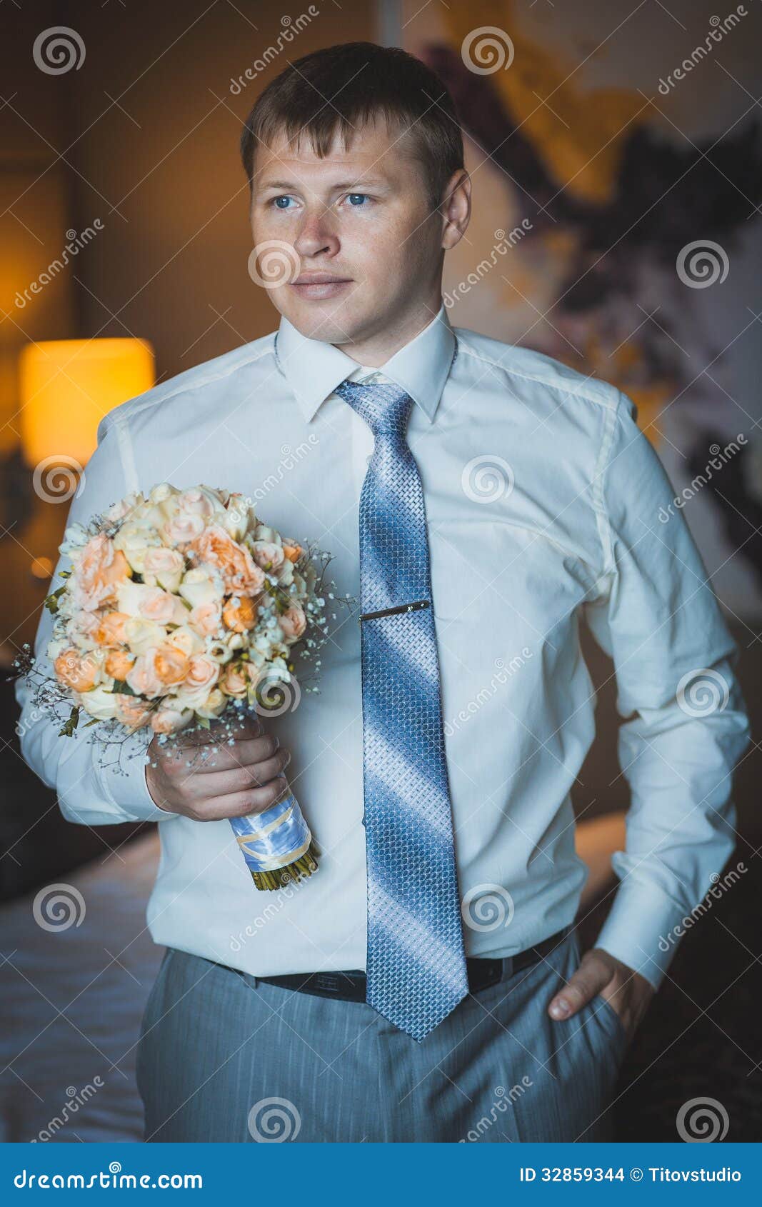 Groom is Preparing for the Wedding Dues Stock Photo Image of shirt