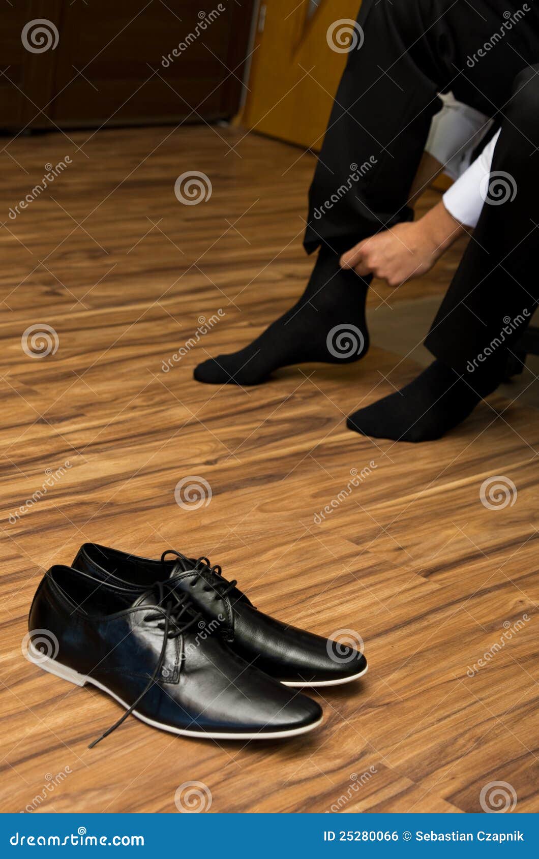 Groom shoes stock photo. Image of putting, wedding, socks - 25280066