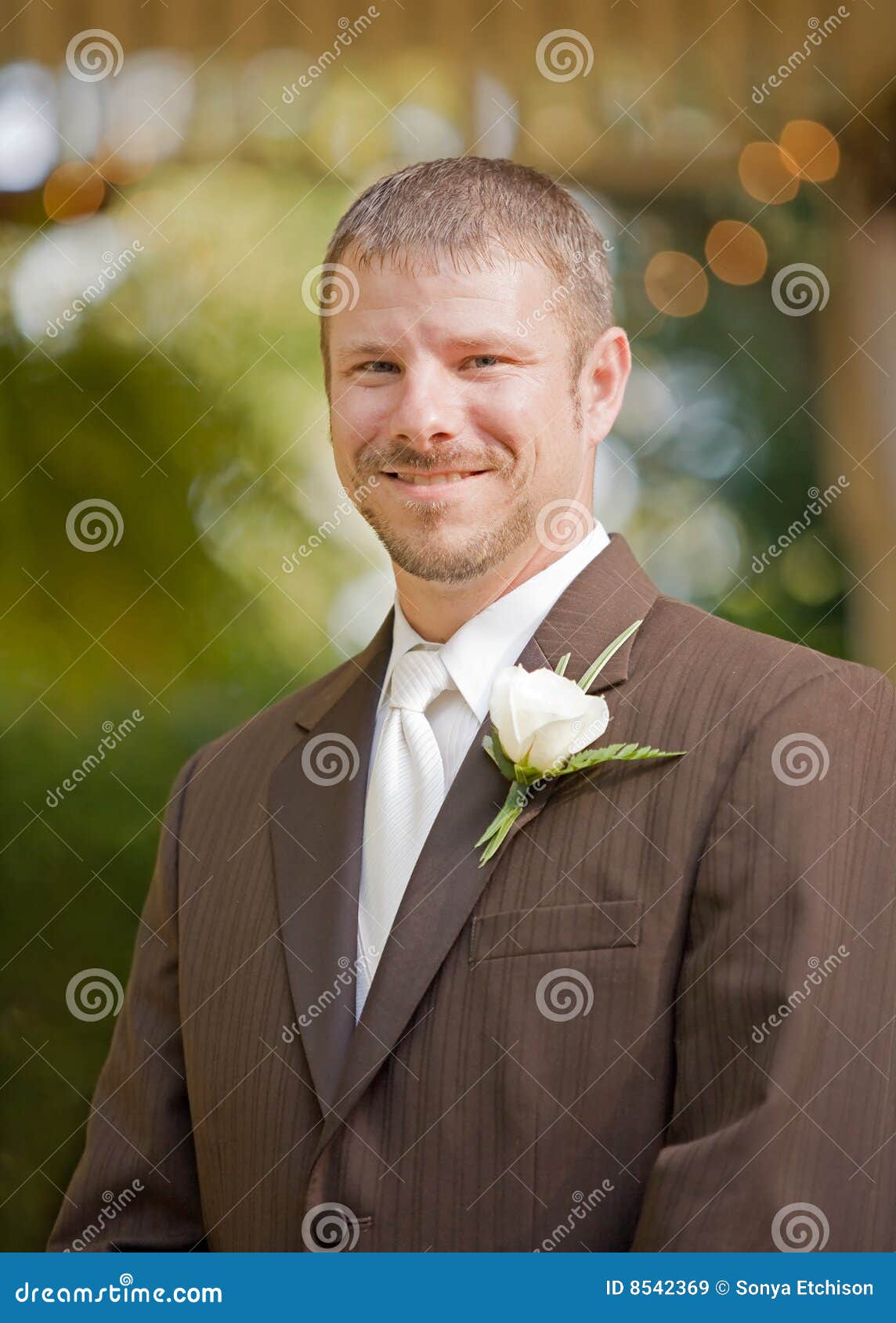 Groom Smiling on His Wedding Day Stock Image Image of formal, looking