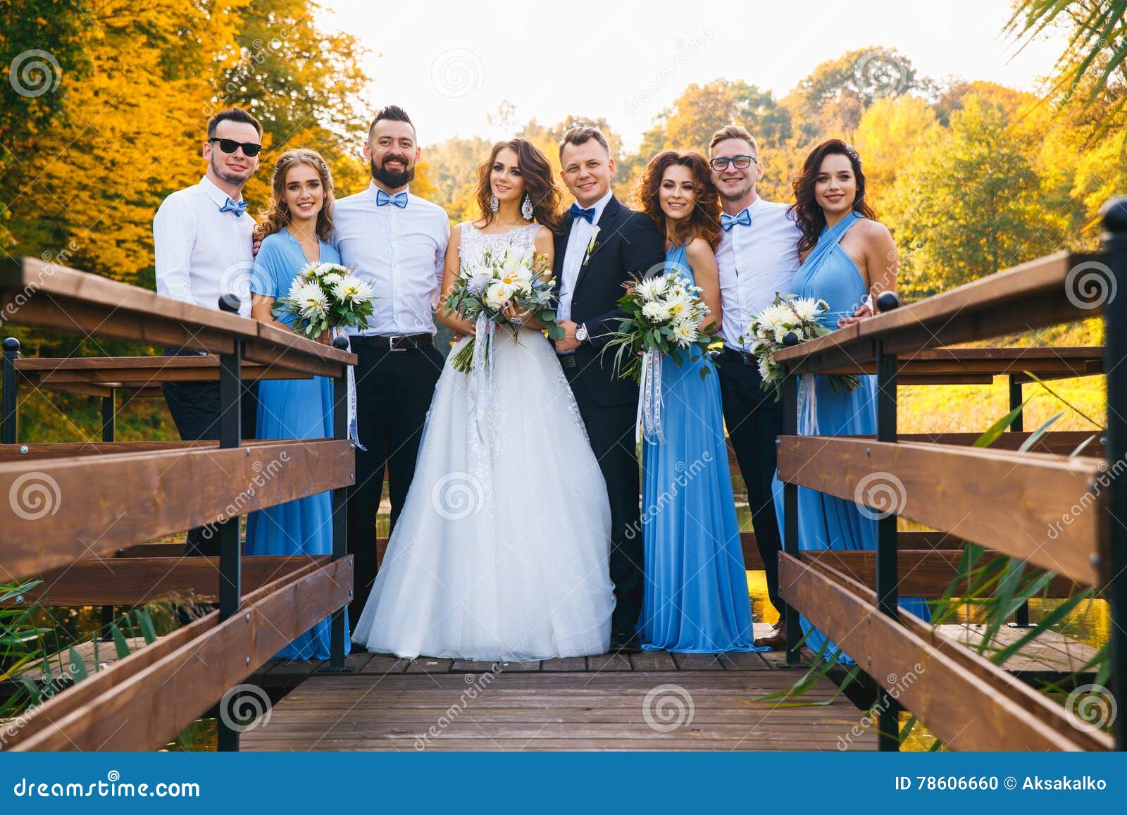 Groomsmen and bridesmaids stock photo. Image of friendship 78606660
