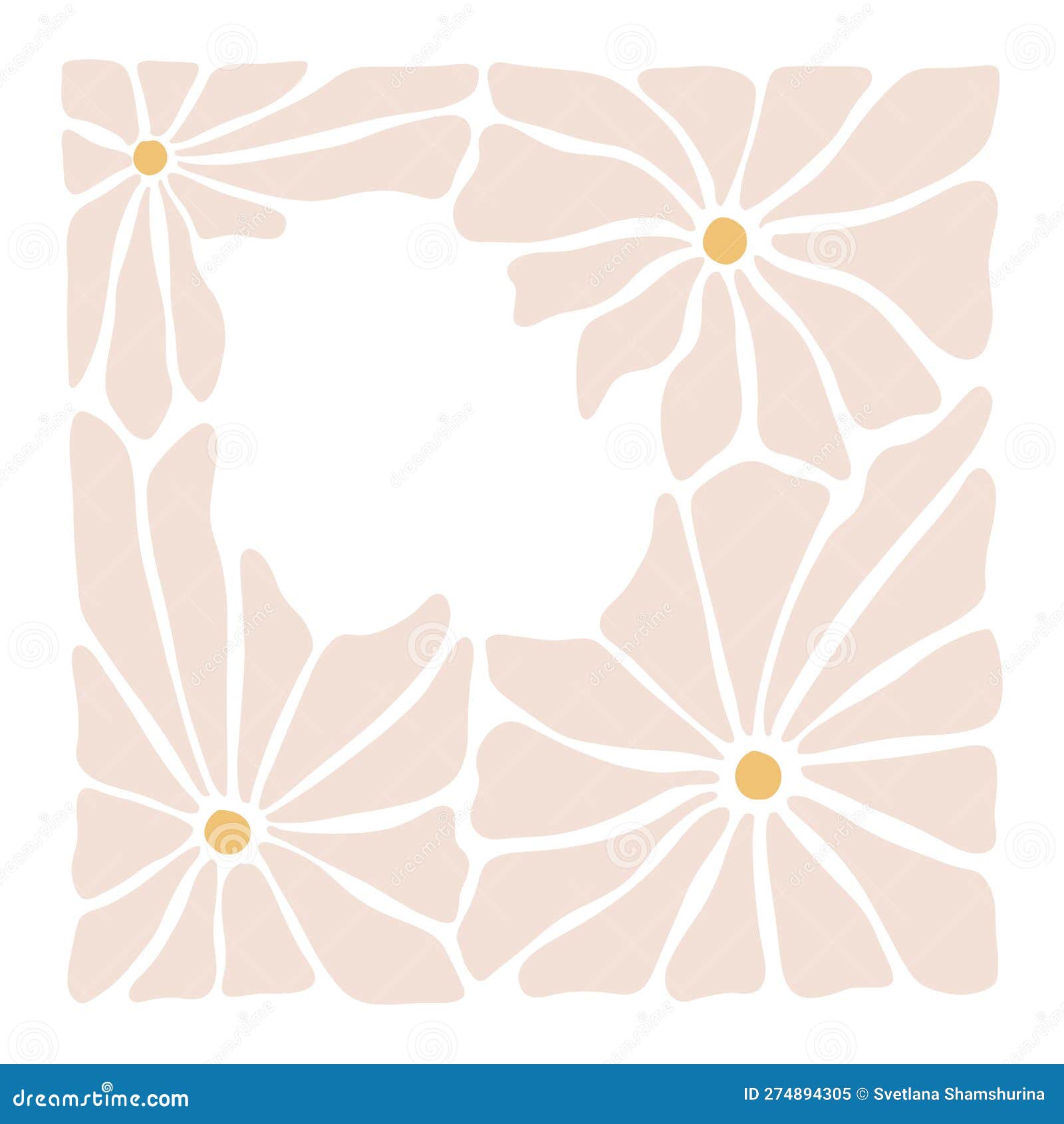 Frise De Fleurs A Imprimer Gratuit Groovy Fleur Cadre Abstrait Avec Espace De Copie. Frise Fleurie Dans Le Style Rétro Disco Des Années 70. Funky Abstrait été Modern Illustration de Vecteur - Illustration du hippie, affiche: 274894305