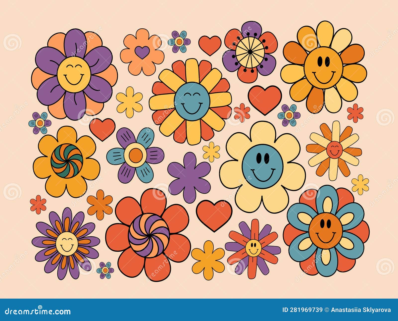 groovy flowers coloring pages