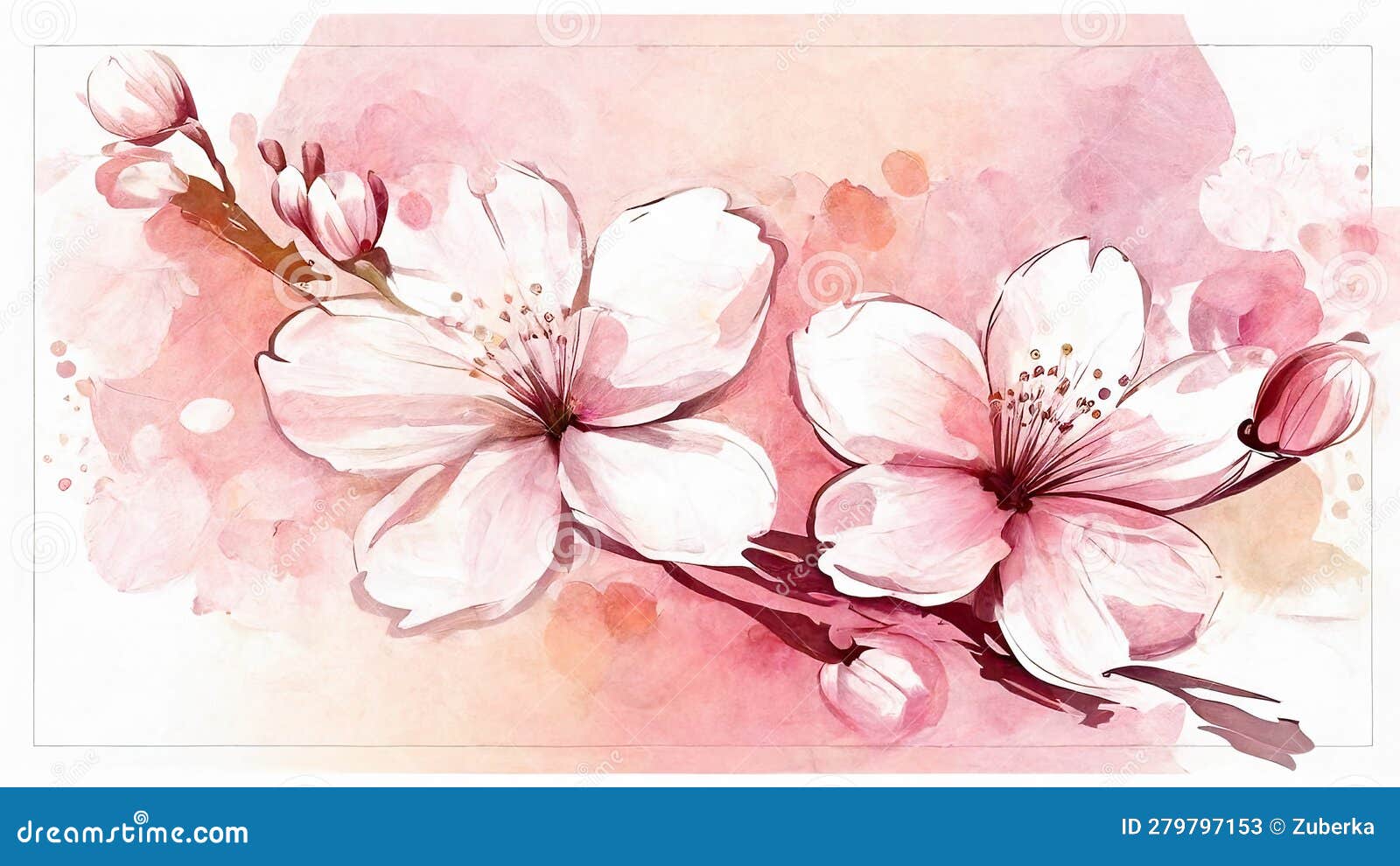 Fleur de cerisier japonais, Dessin fleur, Fleur de cerisier