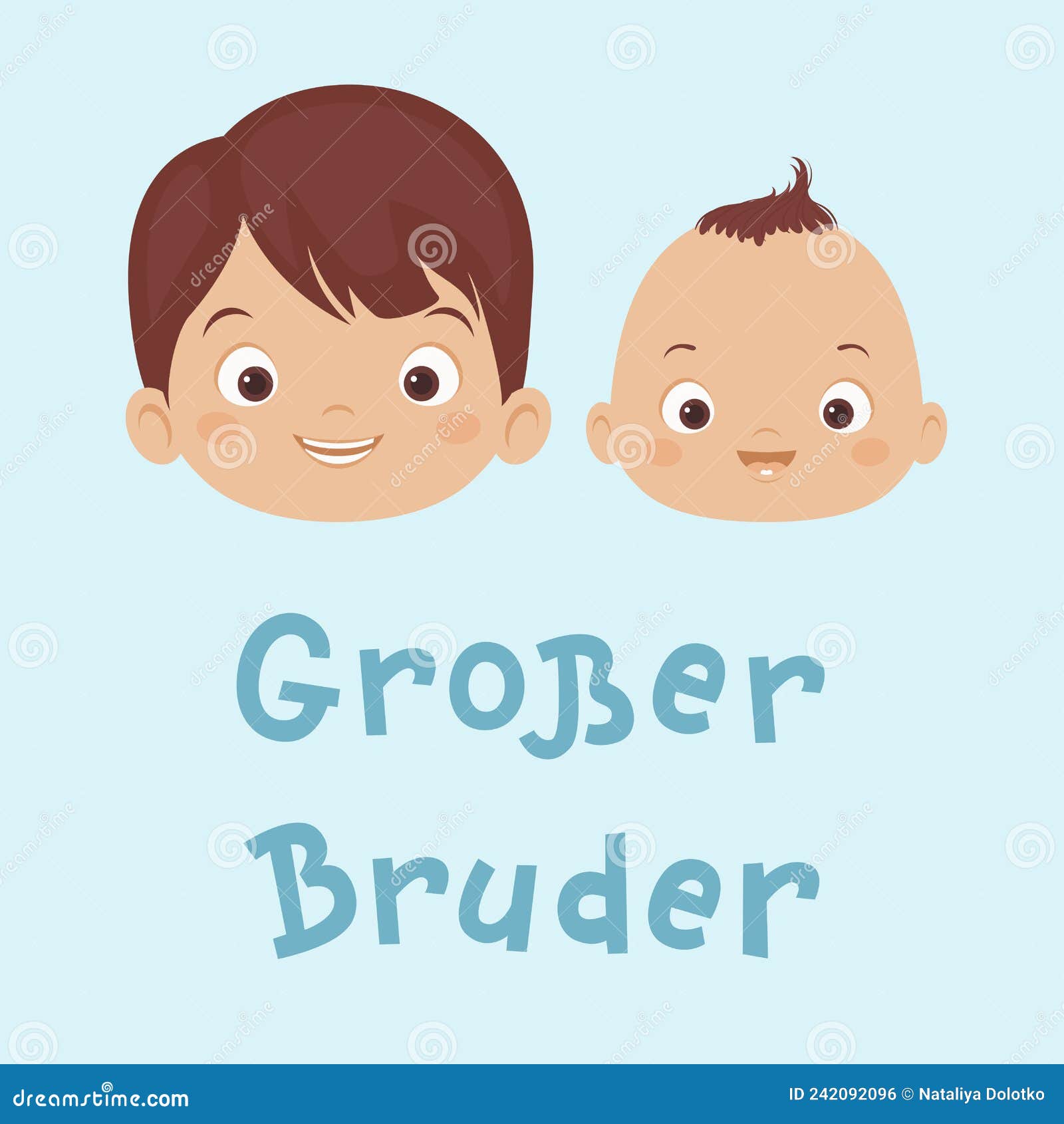 `grosser bruder` hand-drawn  lettering in german, in english means `big brother`