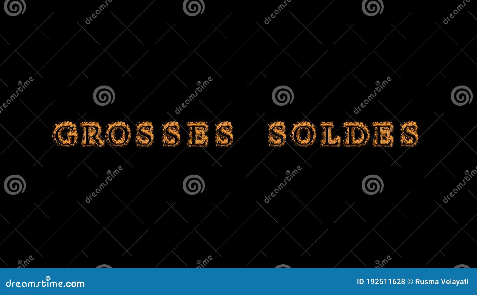 grosses soldes fire text effect black background