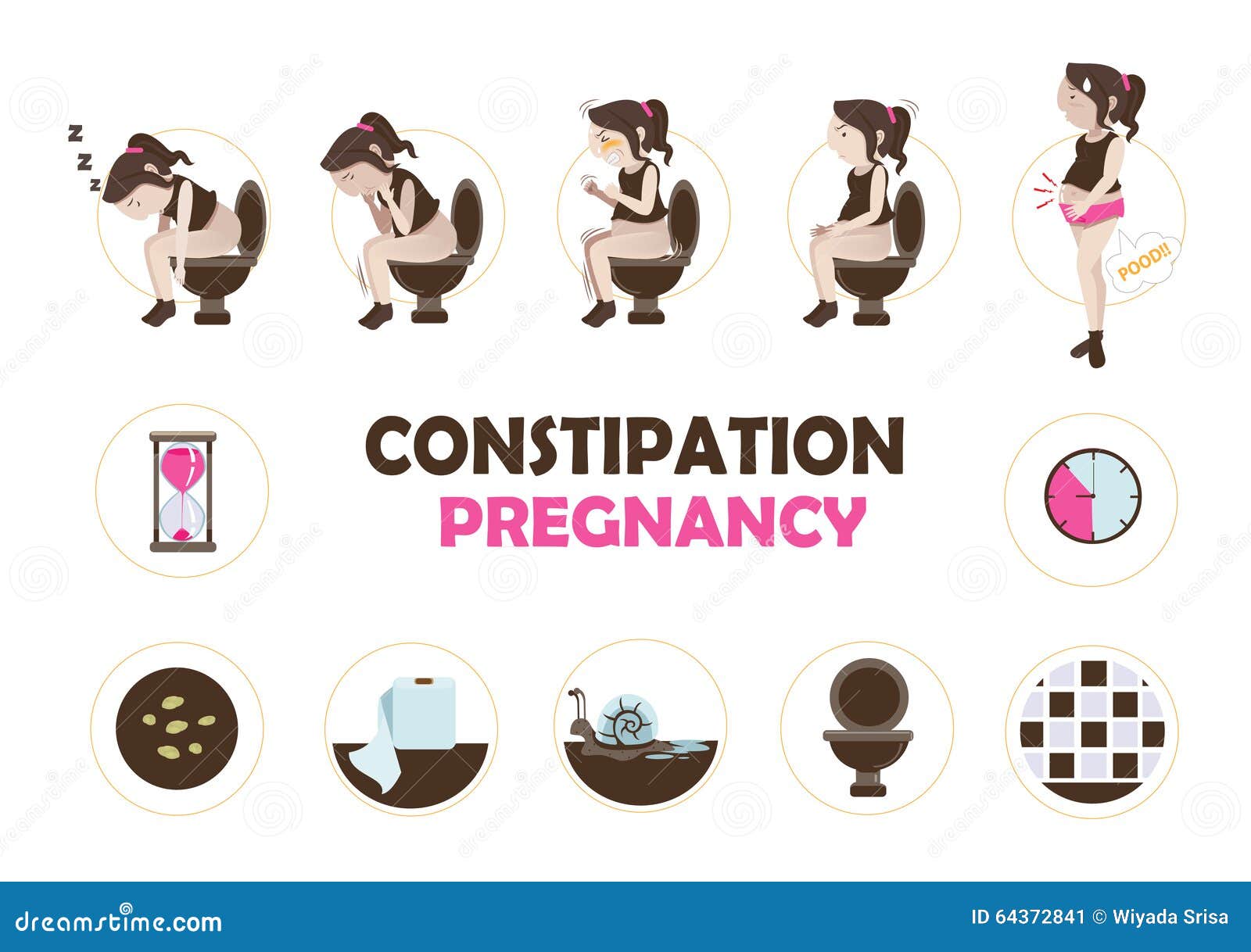 Grossesse de constipation illustration de vecteur. Illustration du ...