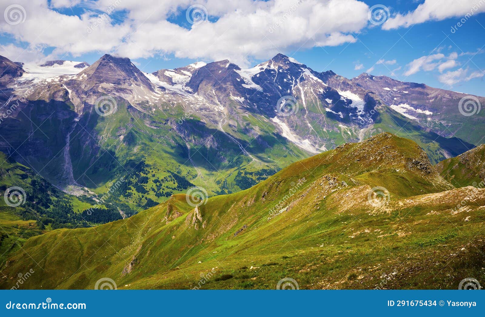 grossglockner austria. snowbound summits of alps mountains