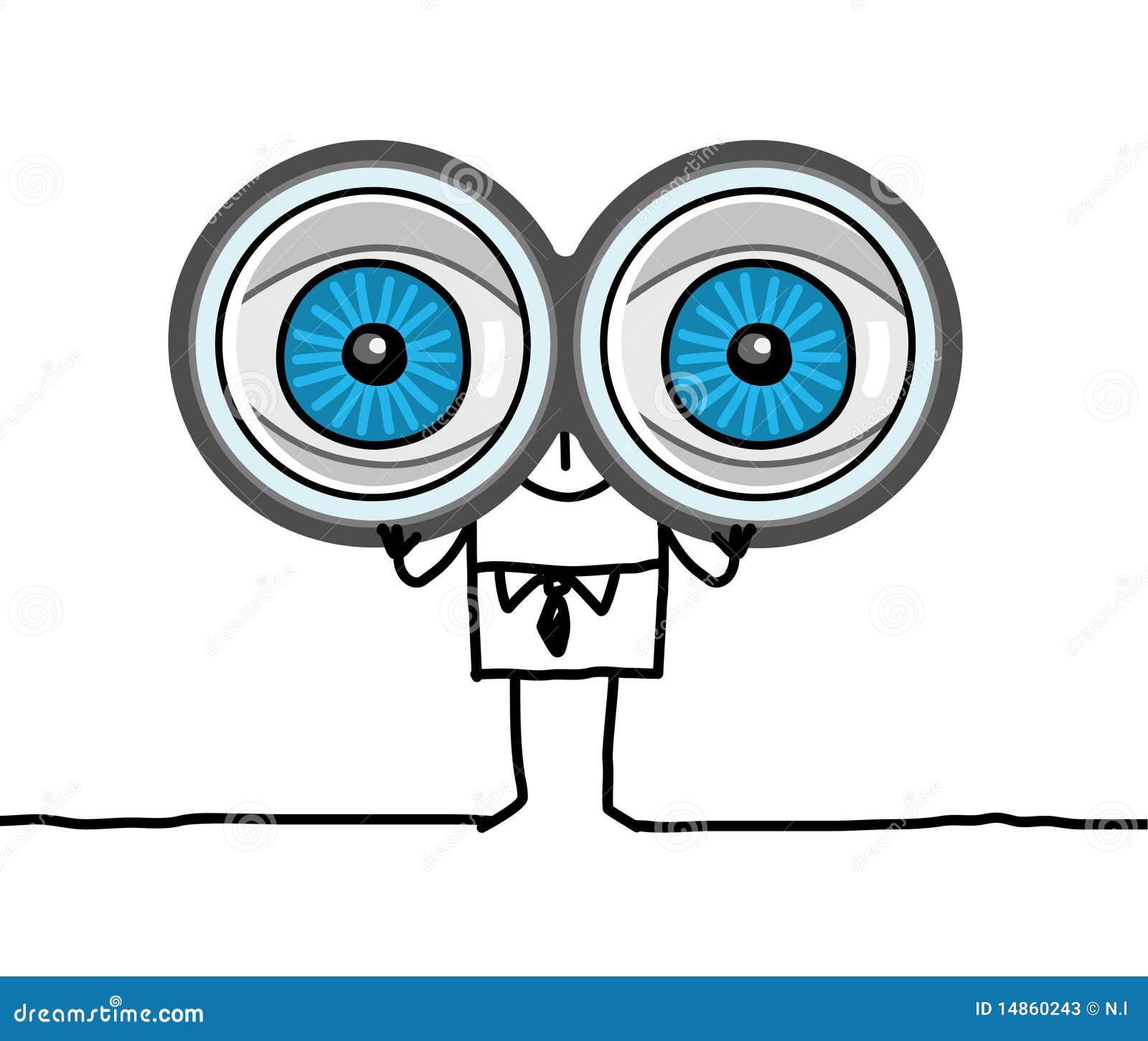 Grote ogen en verrekijkers vector illustratie. Illustration kijk - 14860243