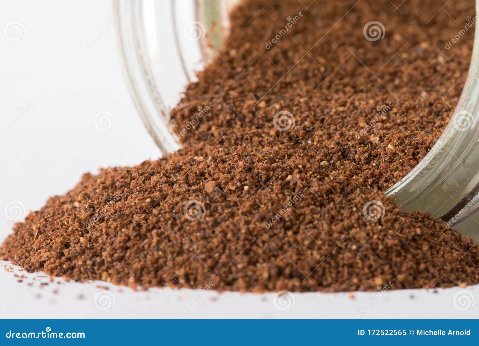 Ground Allspice Spilled from a Spice Jar Stock Image Image of