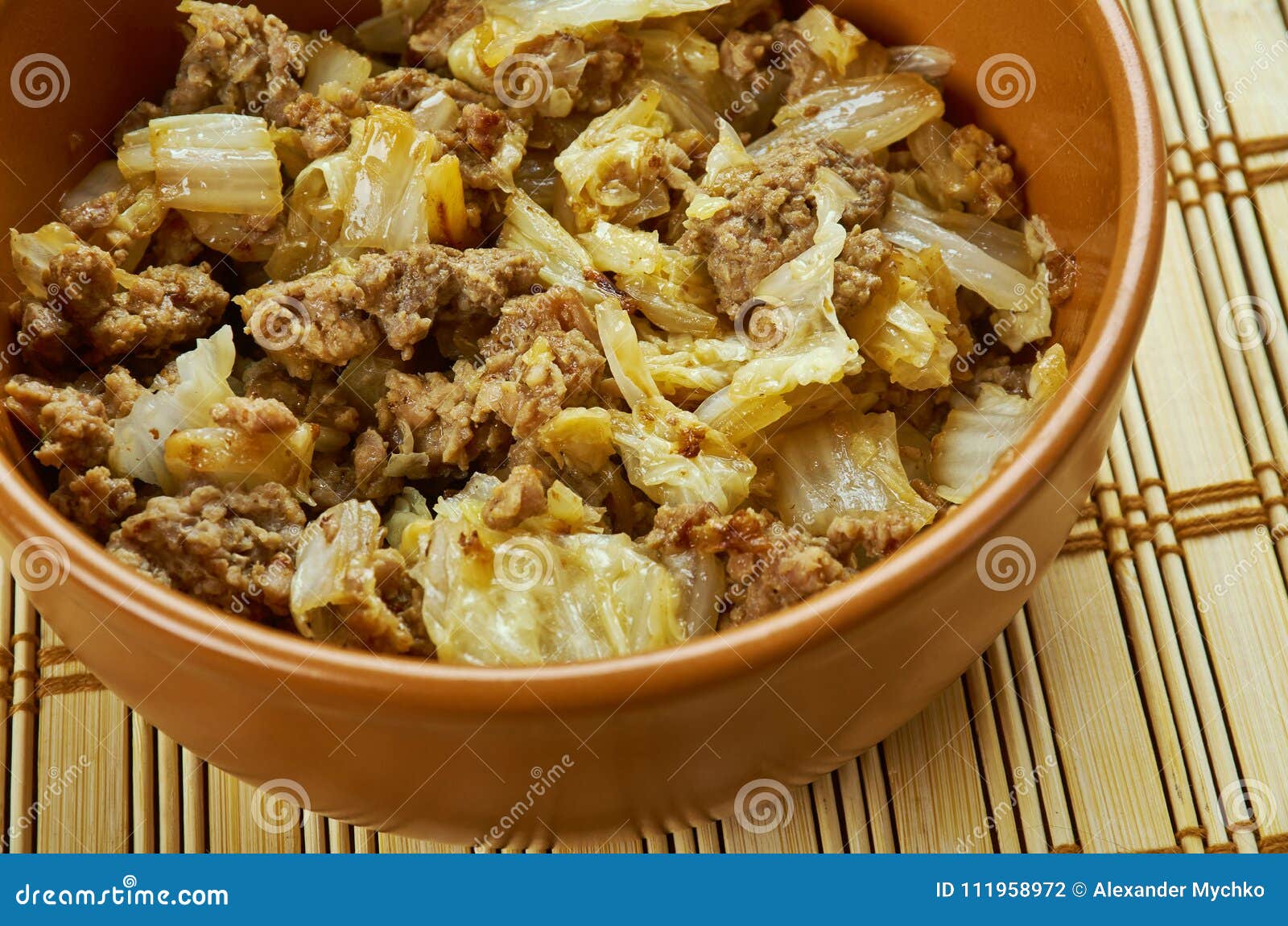 Ground Beef and Cabbage Casserole Stock Photo - Image of fresh, herb ...