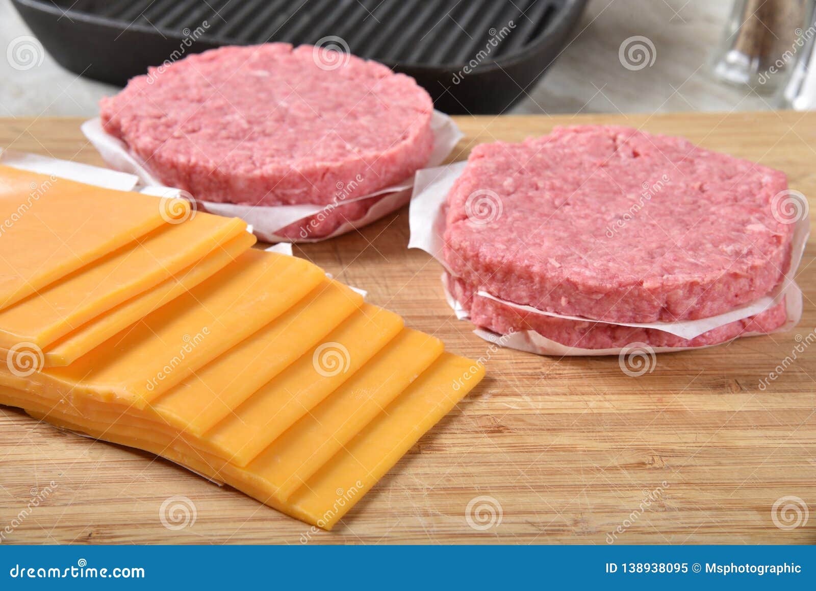 Ground Beef Patties and Cheese Stock Image Image of cooking
