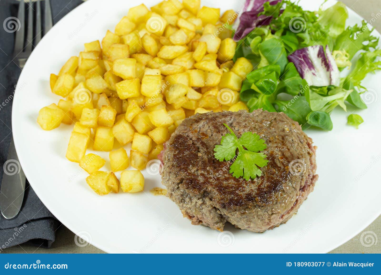 Ground Beef Steak and Hash Browns Stock Image Image of beef