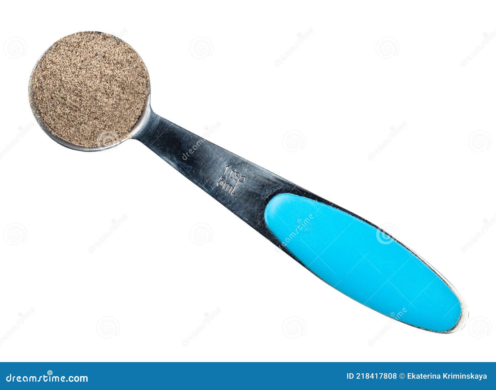 Ground Black Pepper in Measuring Teaspoon Cutout Stock Photo Image of