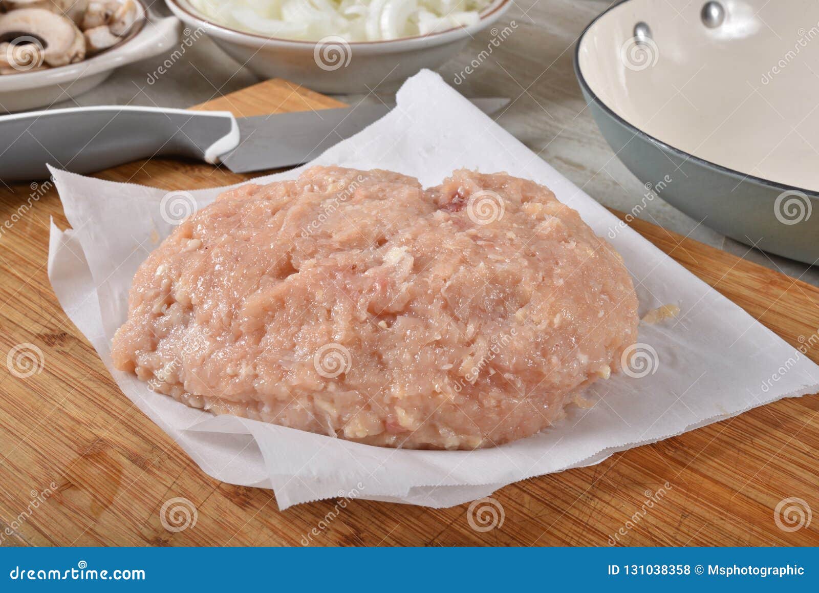 Ground chicken meat stock photo. Image of fresh, onions 131038358