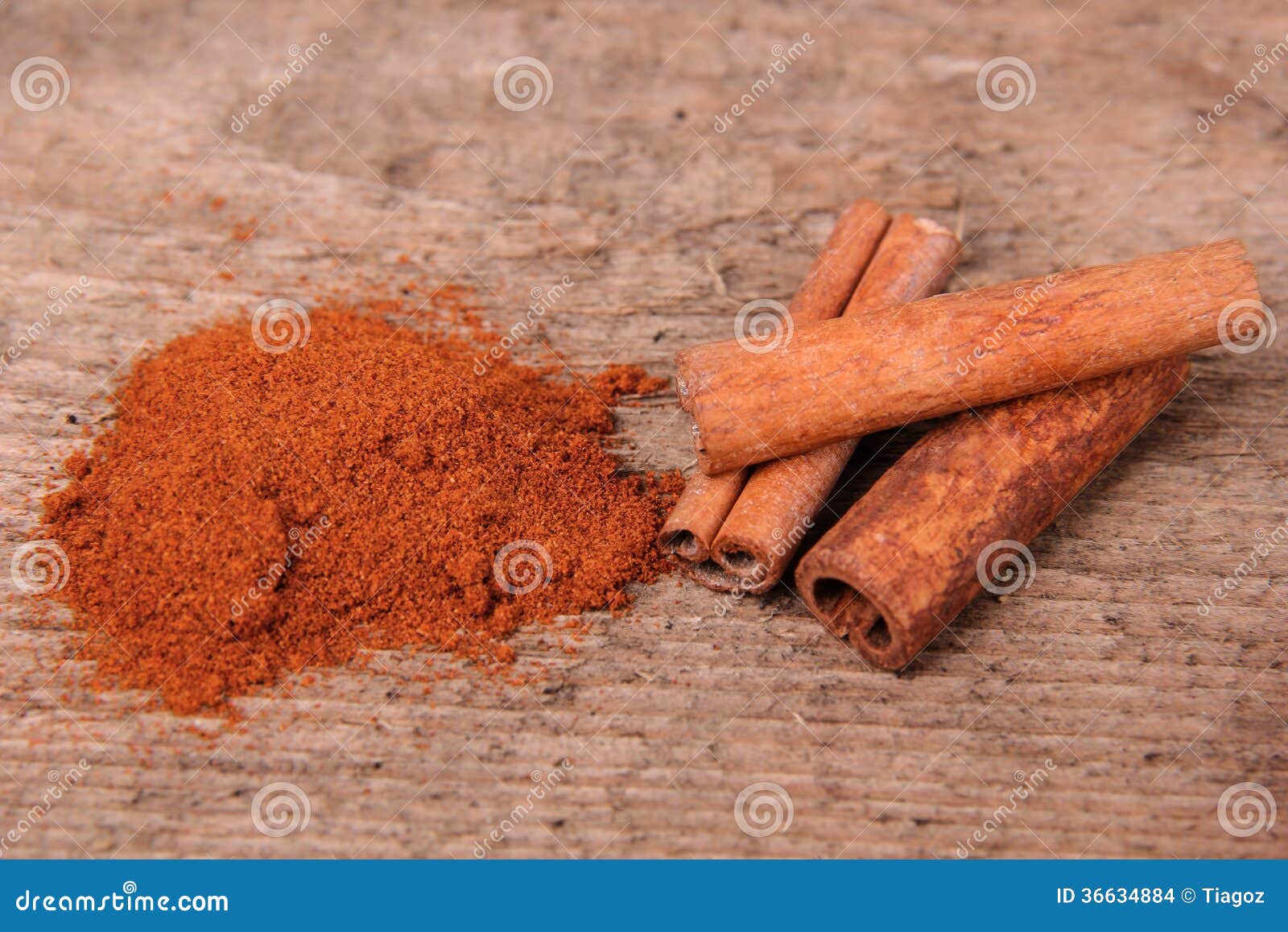 Ground Cinnamon and Cinnamon Sticks Stock Photo Image of spices, rustic 36634884