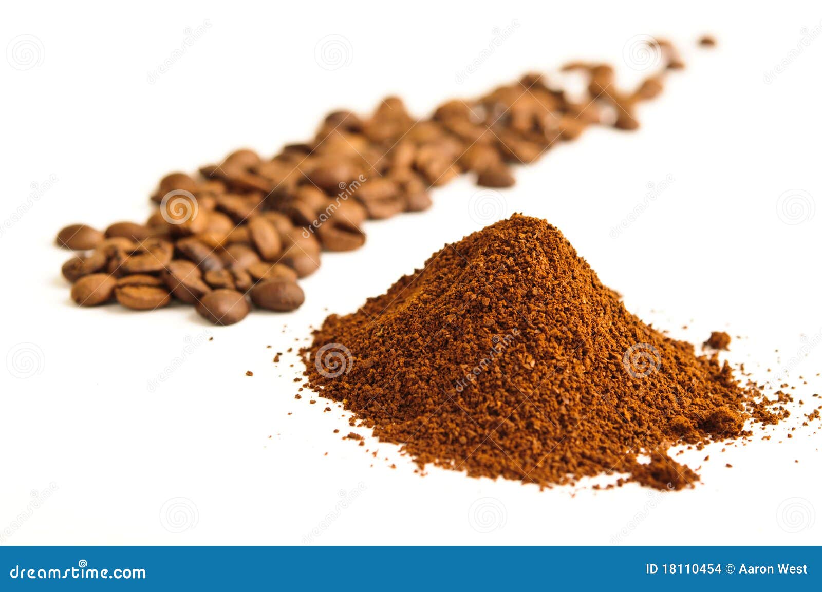 Ground Coffee Beans stock photo. Image of grind, drink 18110454