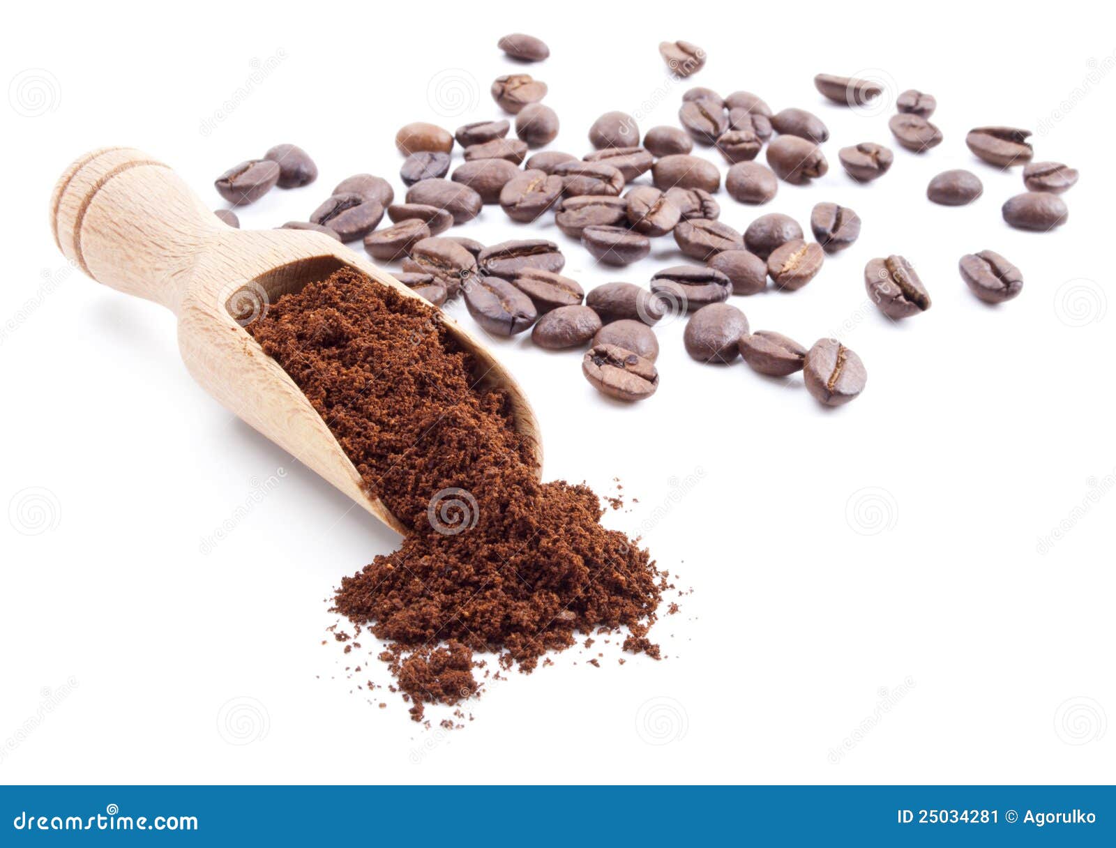 Ground Coffee and Coffee Beans Stock Image Image of scoop, scattered