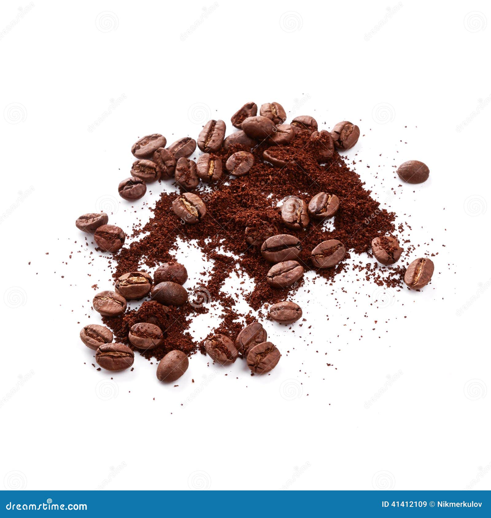Ground Coffee with Coffee Beans Stock Image Image of natural