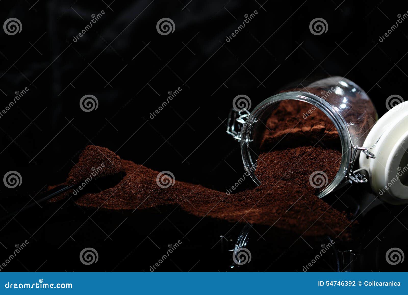 Ground Coffee in a Glass Jar Stock Photo Image of ristretto, robust