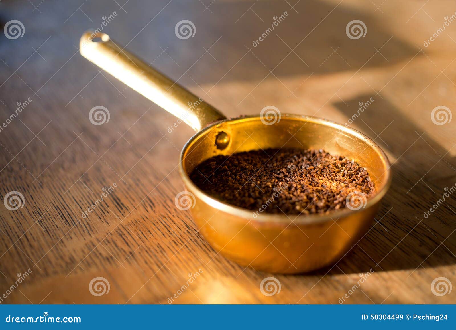 Ground Coffee in Measuring Cup Stock Image Image of morning