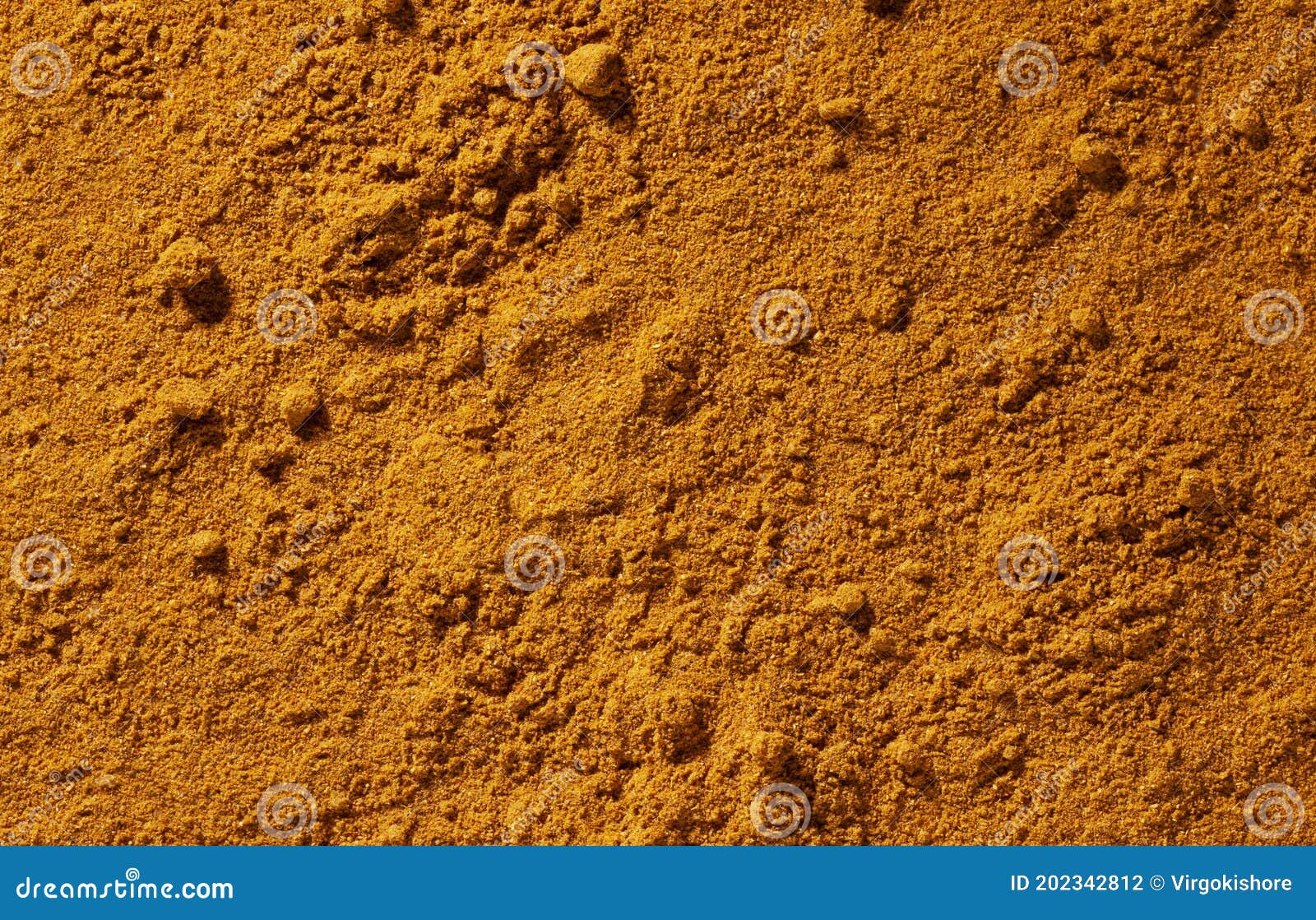 Ground Coriander / Cumin Powder Background Textured Surface Top View