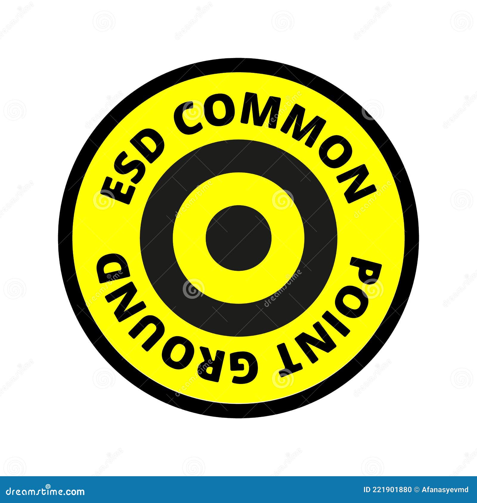 ESD Common Point Ground Symbol Sign, Vector Illustration, Isolated On White Background Label