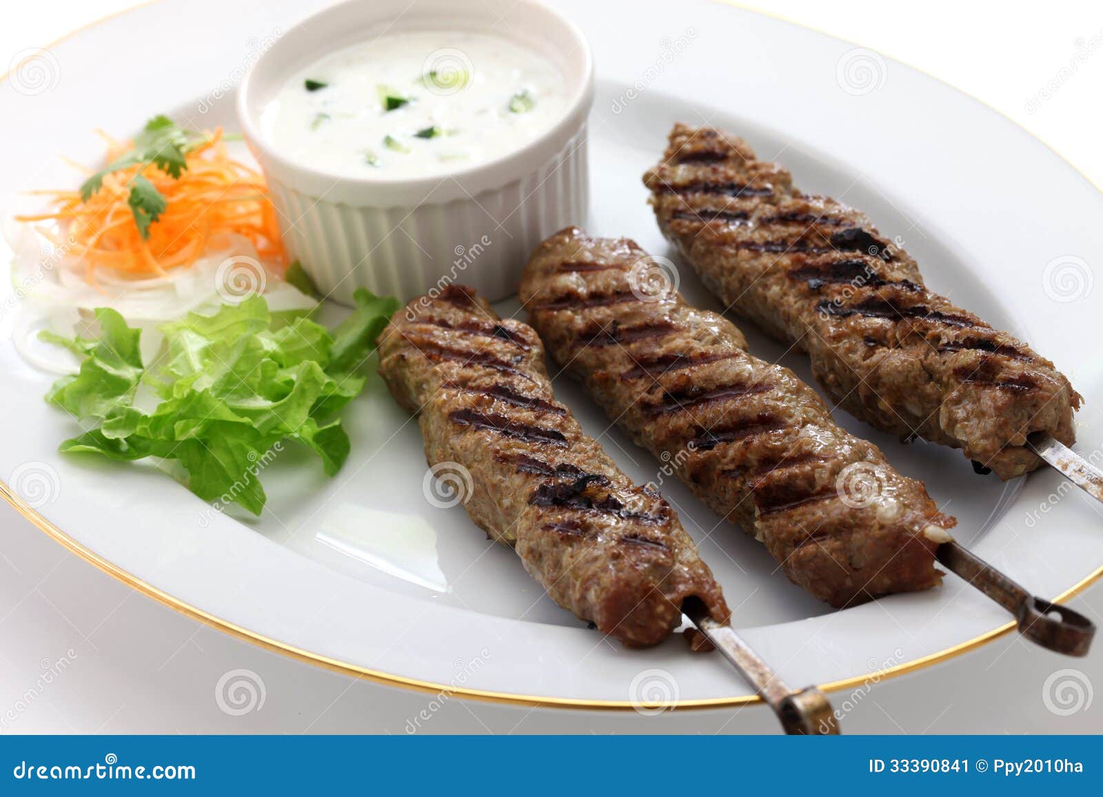Ground lamb kebab stock image. Image of gourmet, iran 33390841